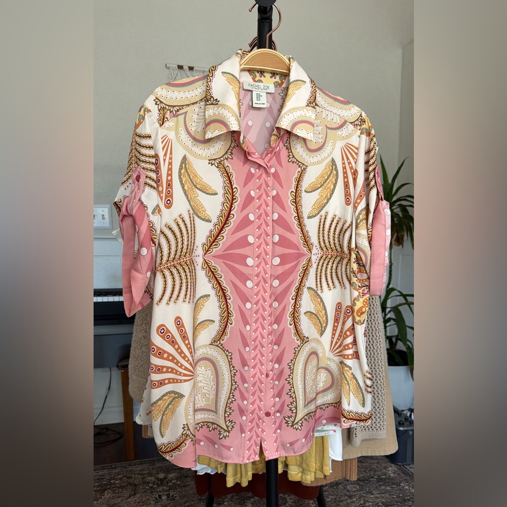 Rachel Zoe Paisley multicolored blouse size medium